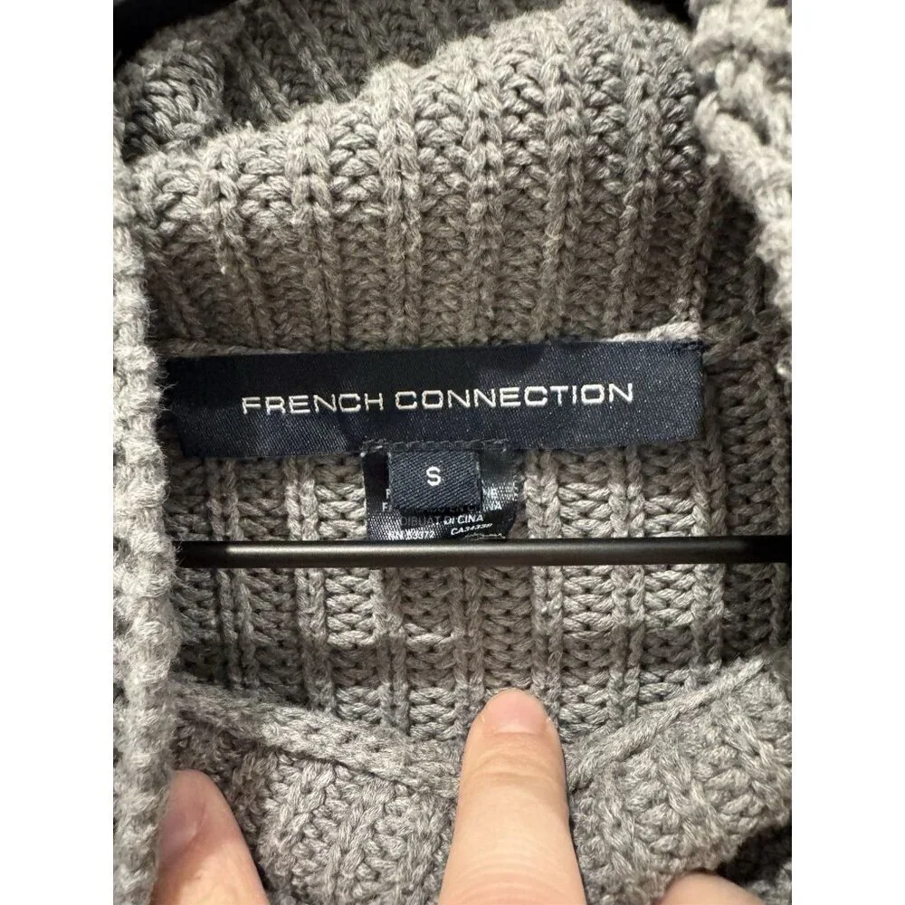 French Connection Chunky Knit Cowl neck Sweater Size Small